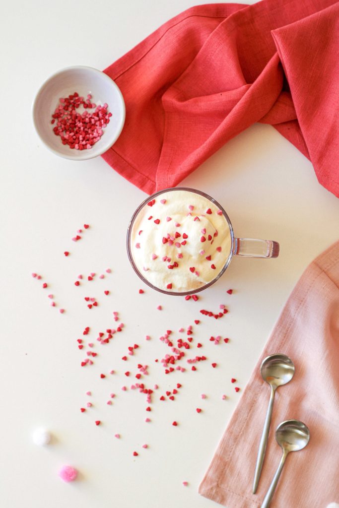 Red velvet hot chocolate drink recipe