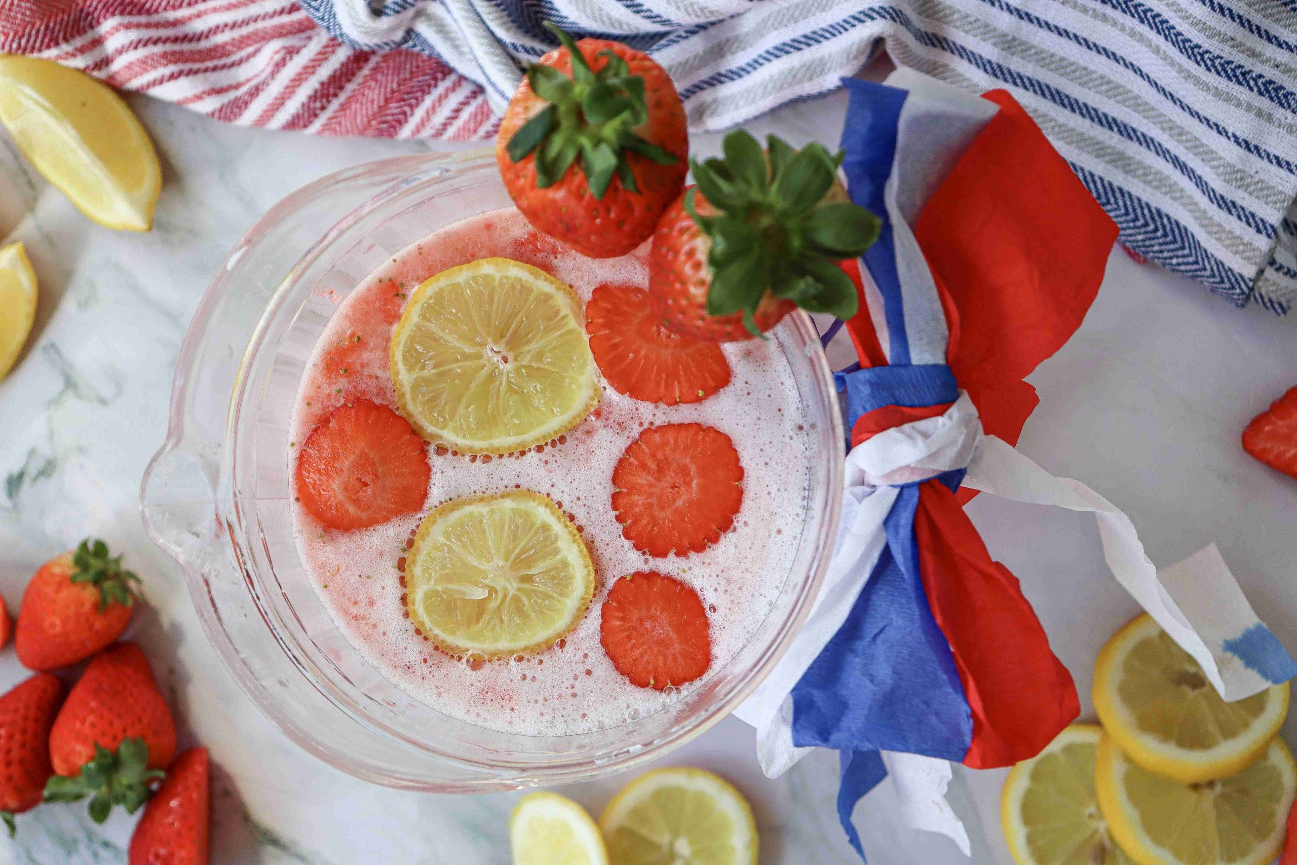 Homemade Strawberry Puree Lemonade